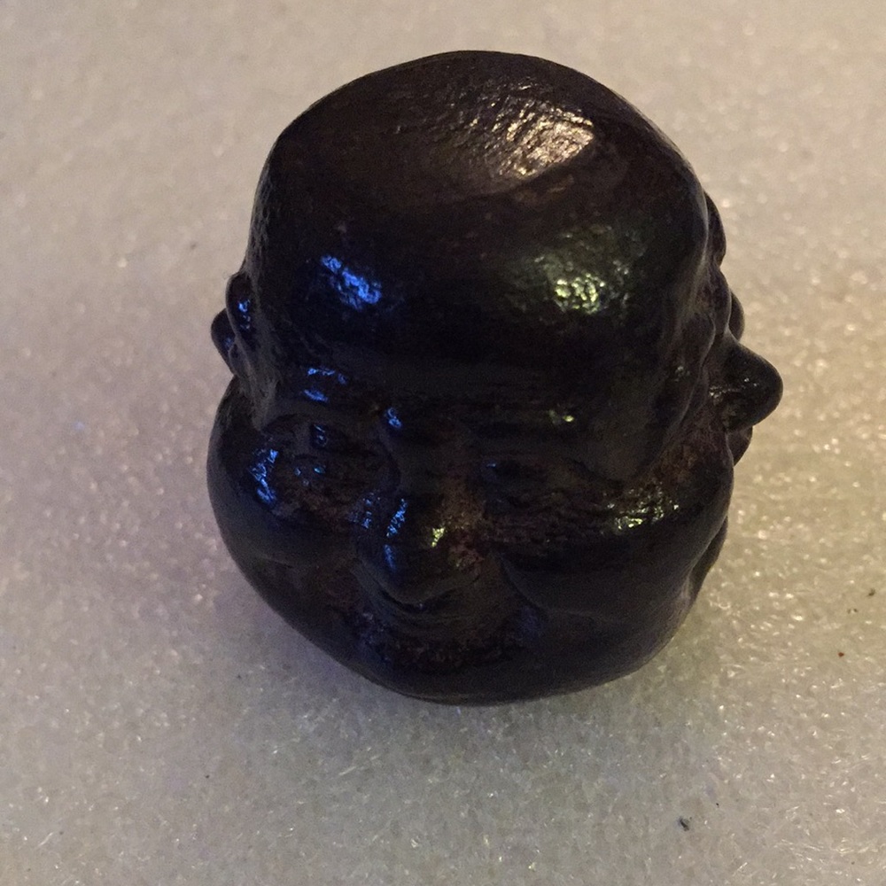 Vintage engraved walnut wood 4 ways Buddha face